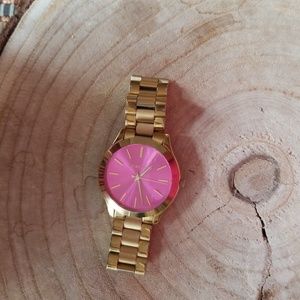 Michael kors Pink face Gold watch
